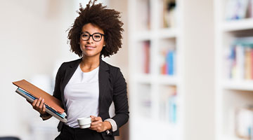 Human resource manager smiling