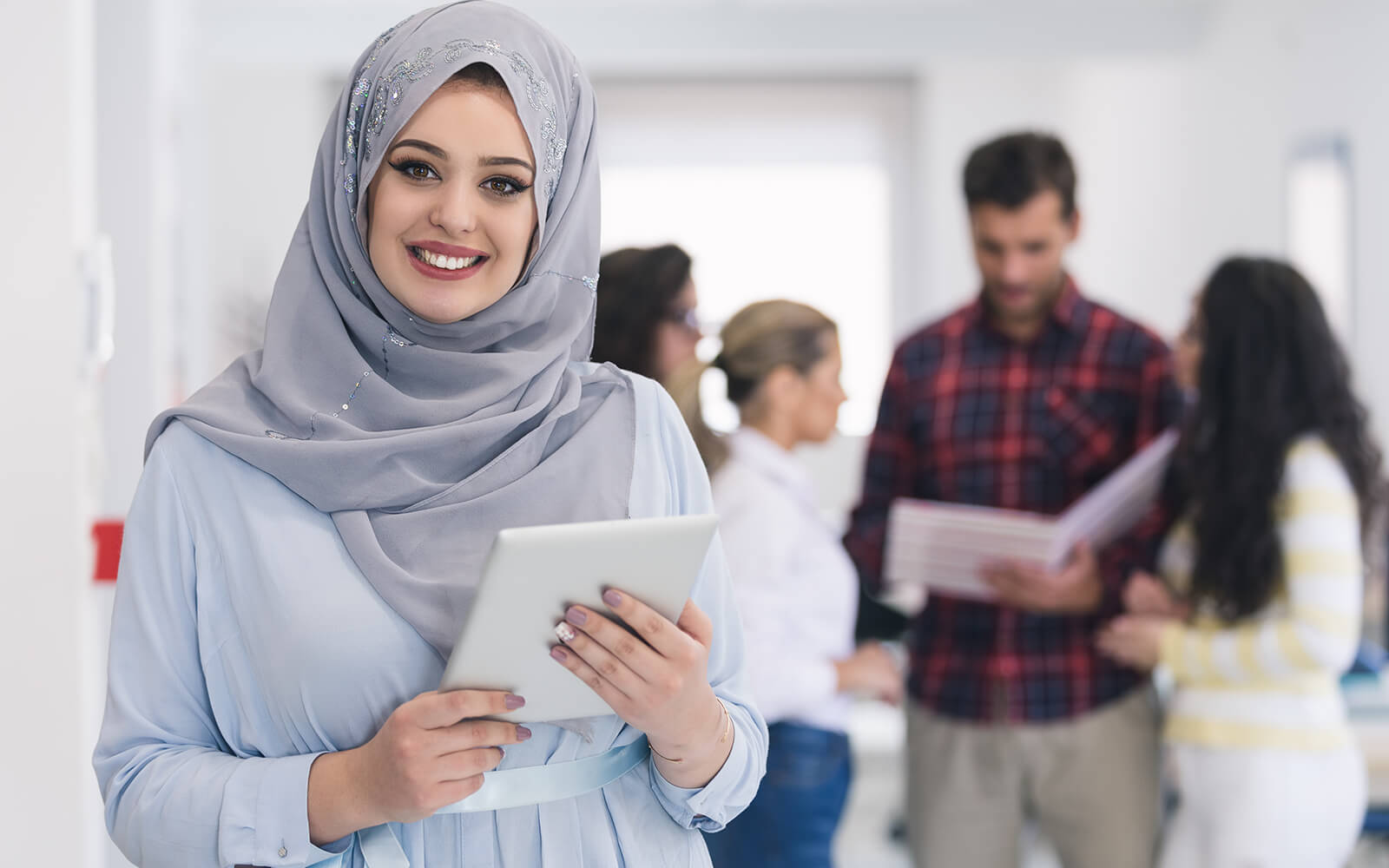 Woman holding tablet