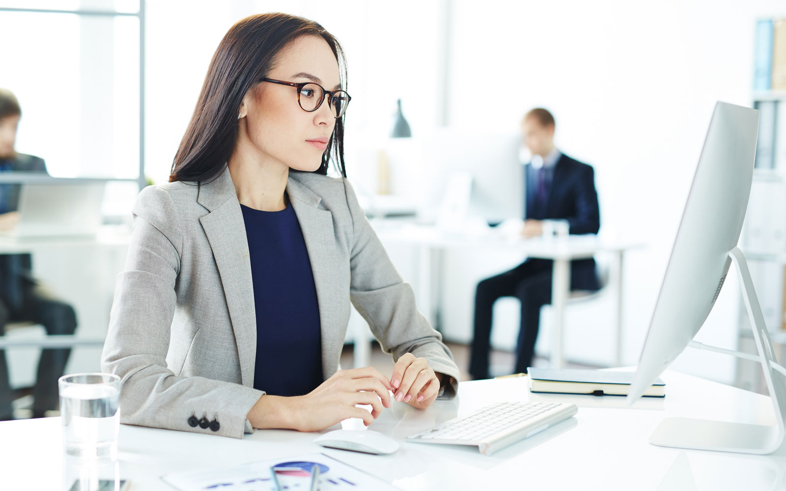 Woman working on computer