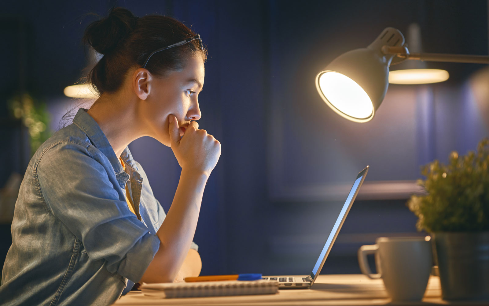 Woman working on computer