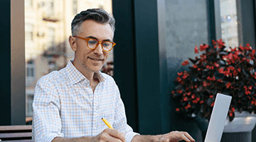 Man working on his public administration duties at his desk