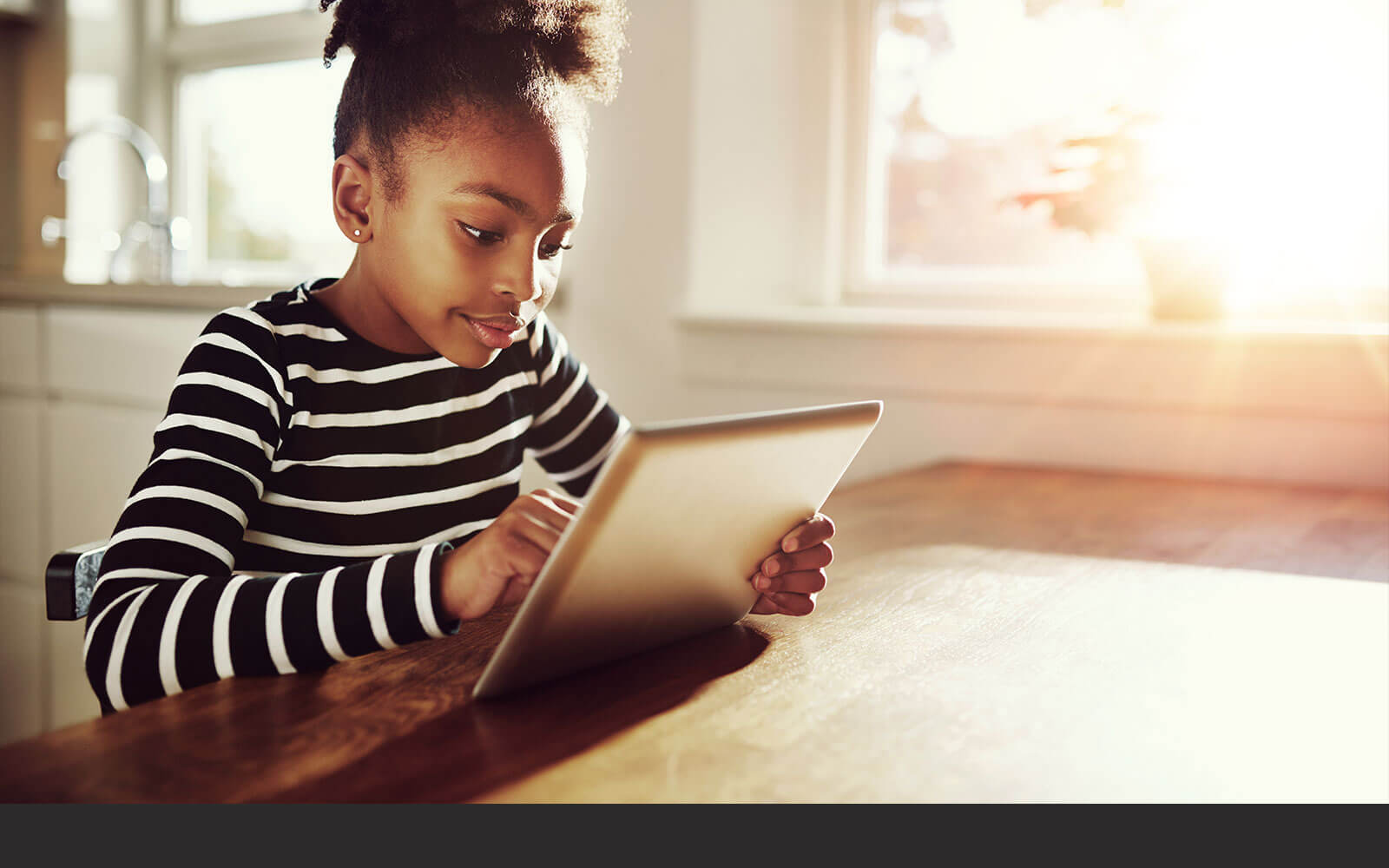 Girl using her iPad