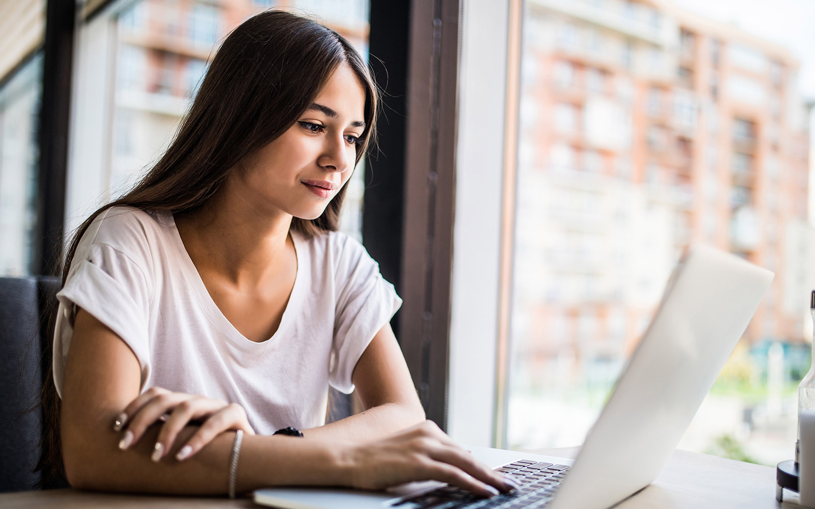 Woman working on computer