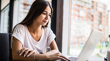 Woman working on computer
