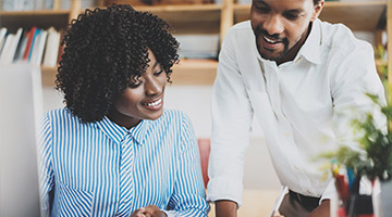 Two people having a conversation