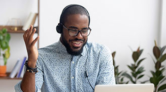 Man working on computer