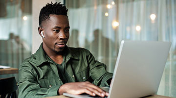 Man working on his laptop