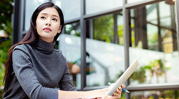 Project manager working at her desk