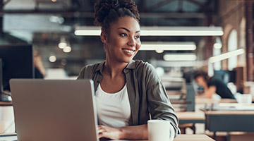 Human resource manager working at her desk