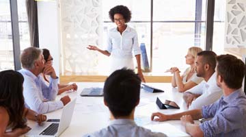 Construction manager in a meeting