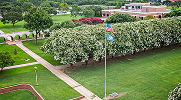 aerial photo of LSU campus