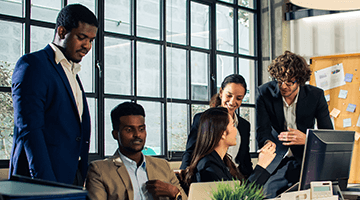 Group talking at table