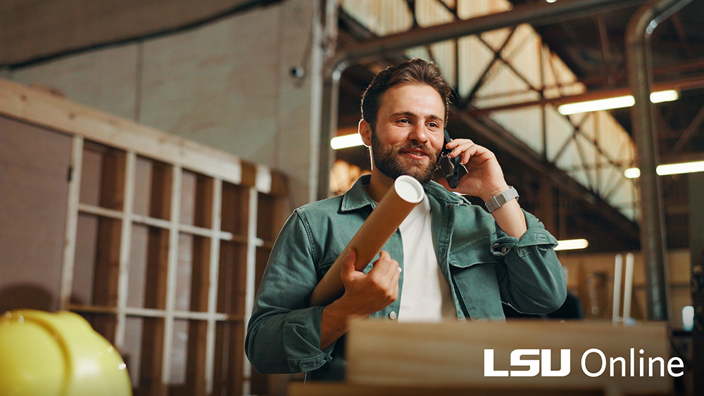 Man working at construction site image