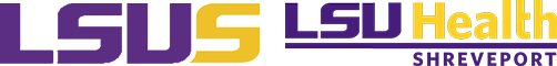 LSU Shreveport logo and LSU Health Shreveport logo